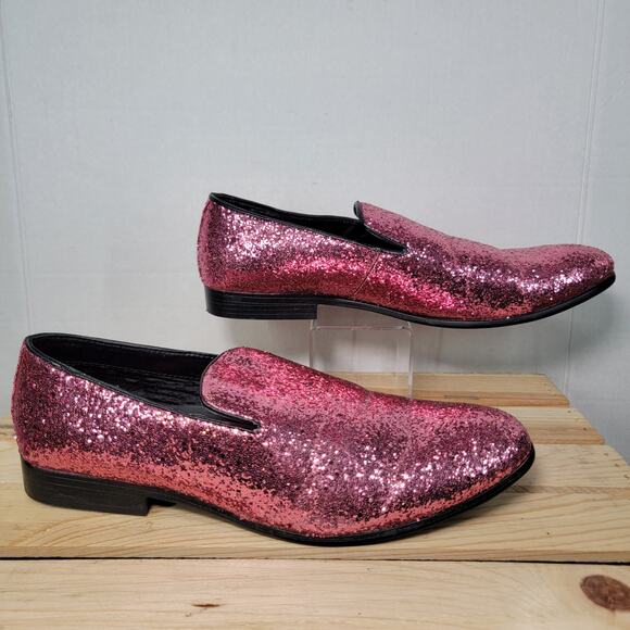 Amali Men\'s Pink Glitter Shoes - Size 12